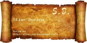 Stier Dorina névjegykártya